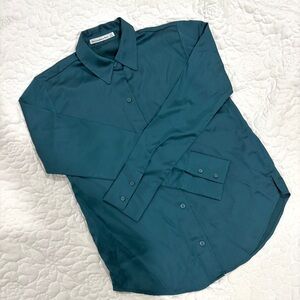 Abercrombie Satin Turquoise Button down - XXS
